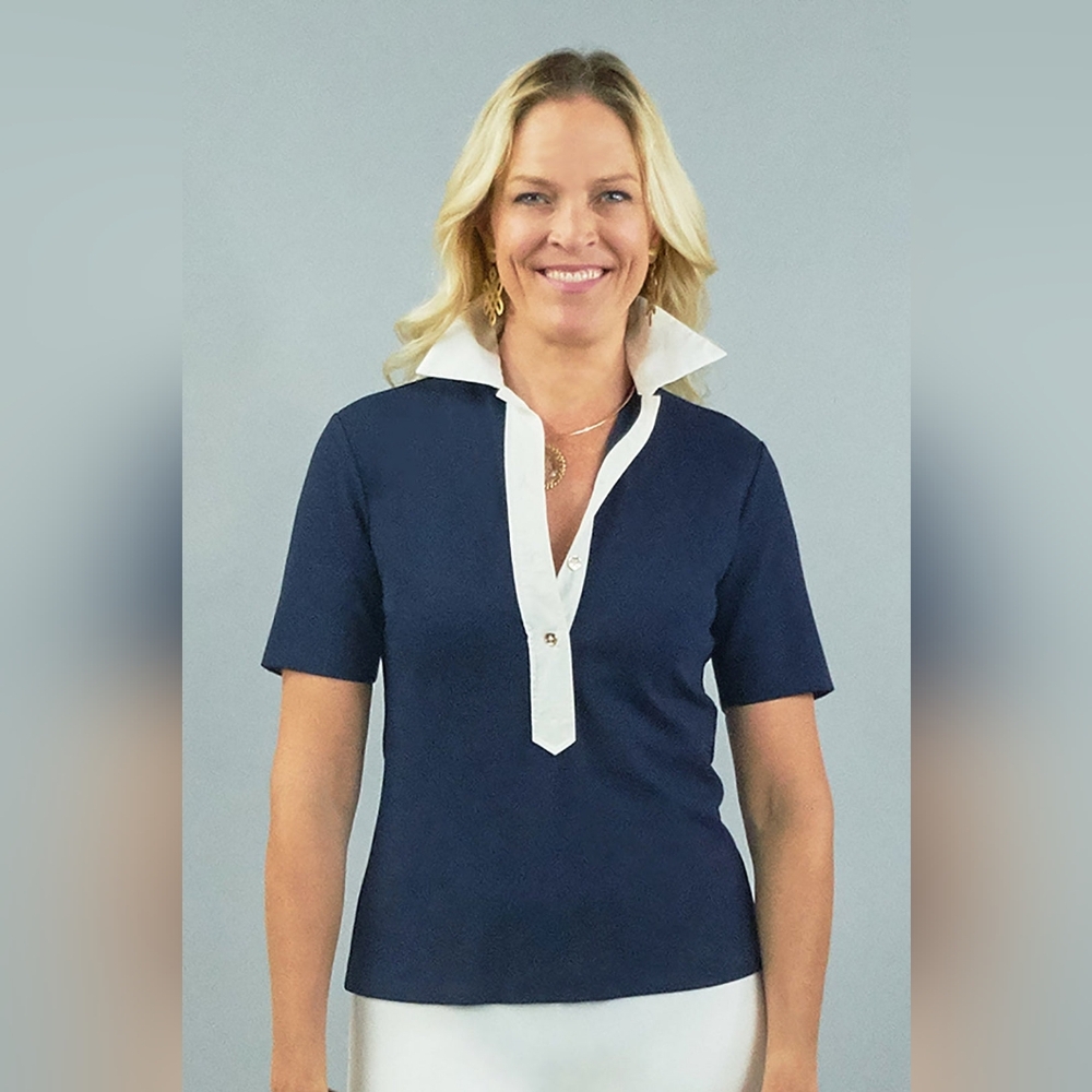 CK Bradley Navy Ivy Polo